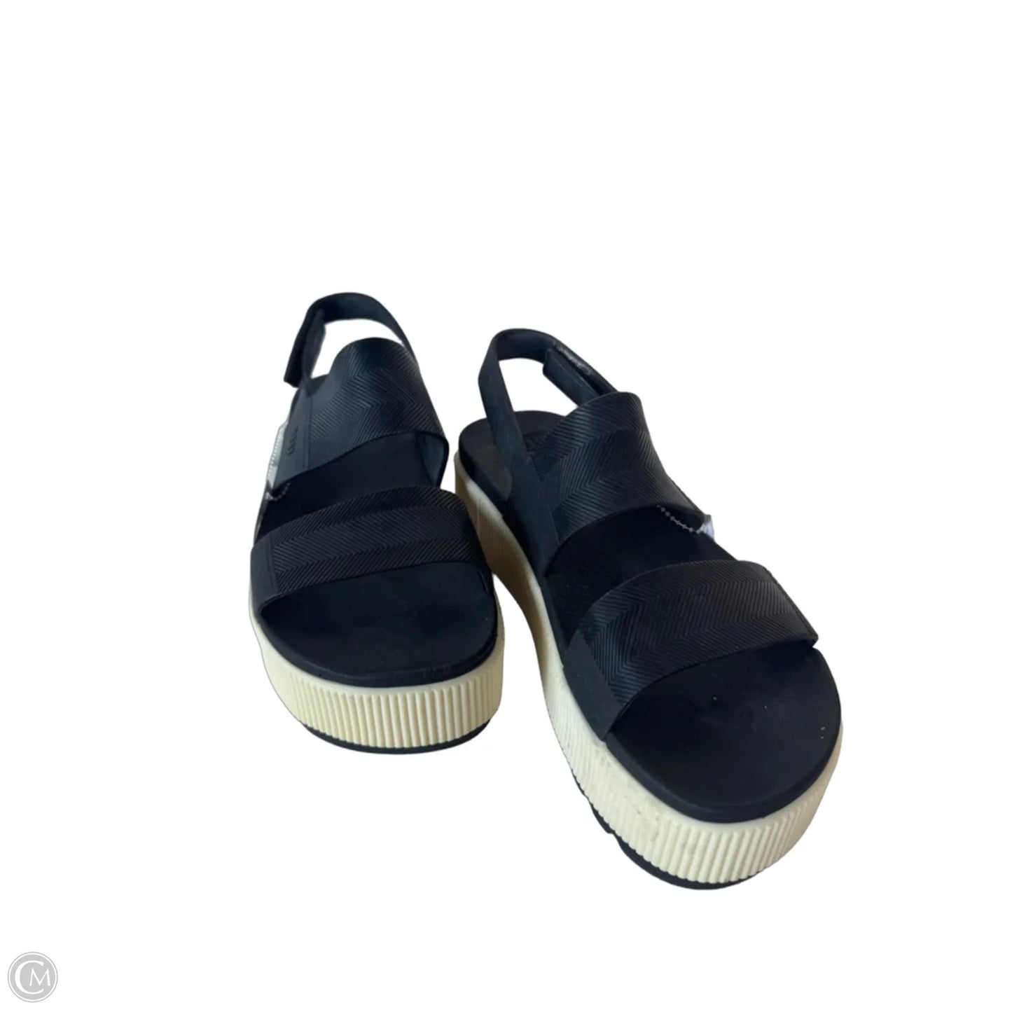 Sandals Flats By Reef In Black & Cream, Size: 6
