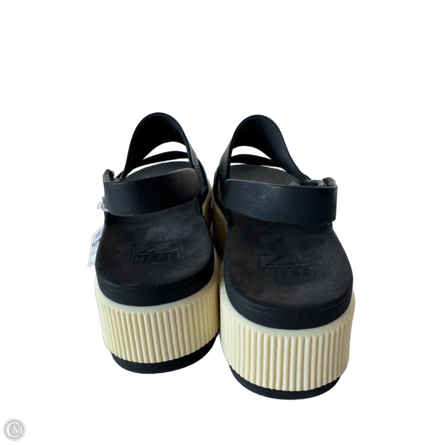 Sandals Flats By Reef In Black & Cream, Size: 6