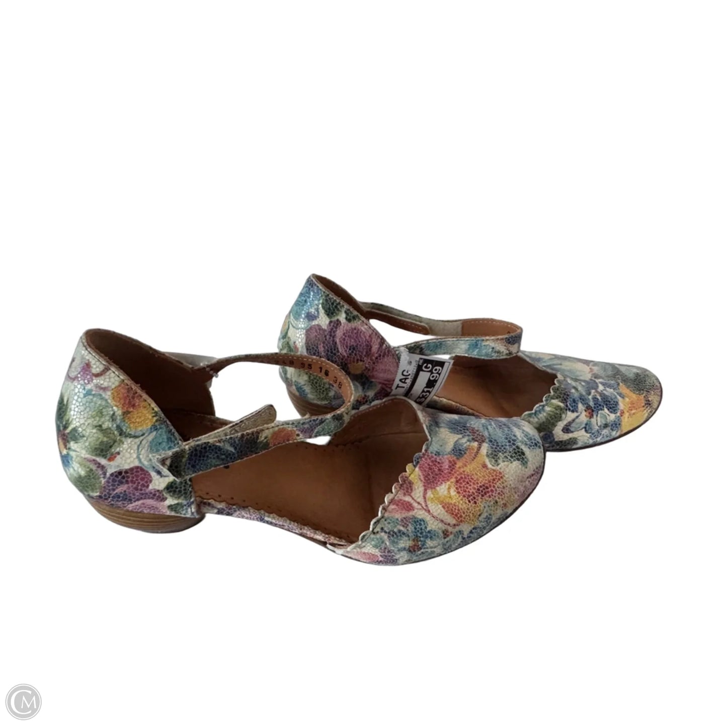 Shoes Heels Block By Think In Blue & White, Size: 7.5