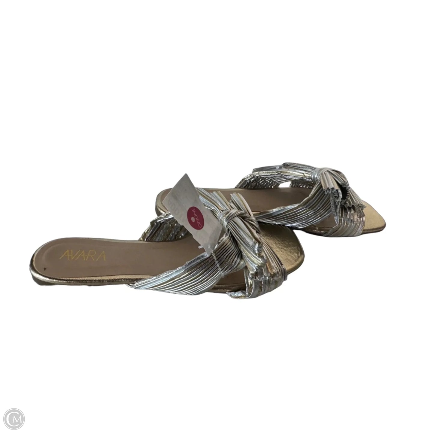 Sandals Flats By Clothes Mentor In Gold & Silver, Size: 8