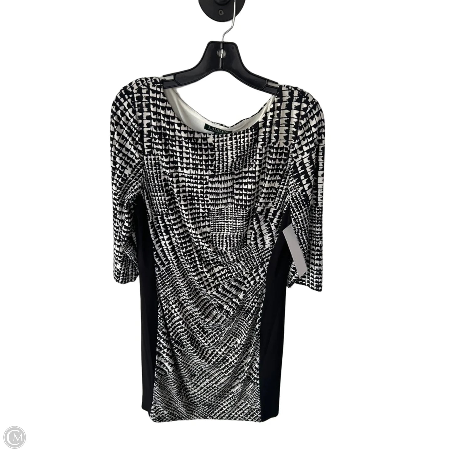 Dress Work By Lauren By Ralph Lauren In Black & White, Size: L