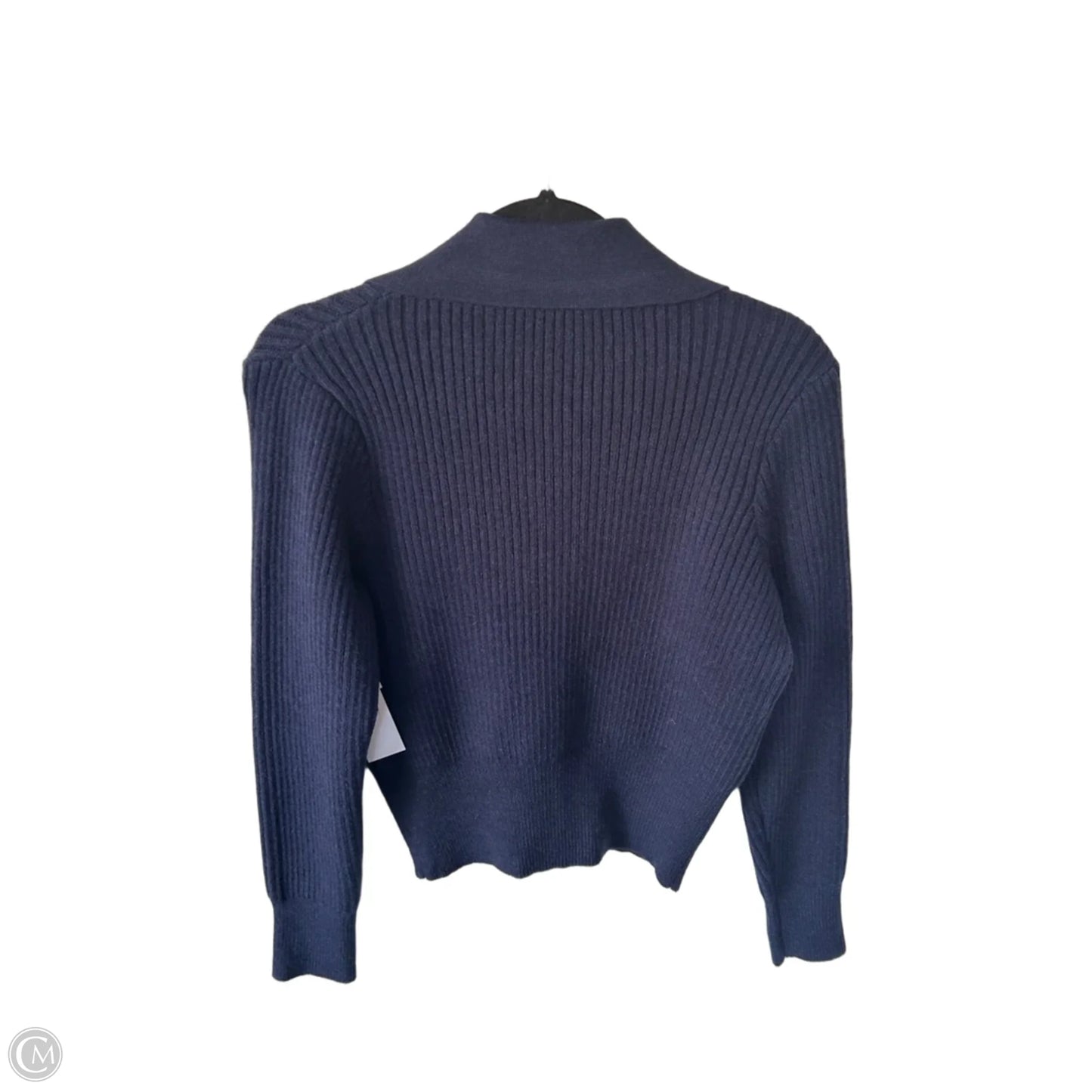 Sweater Cardigan By Commense In Blue & Gold, Size: M
