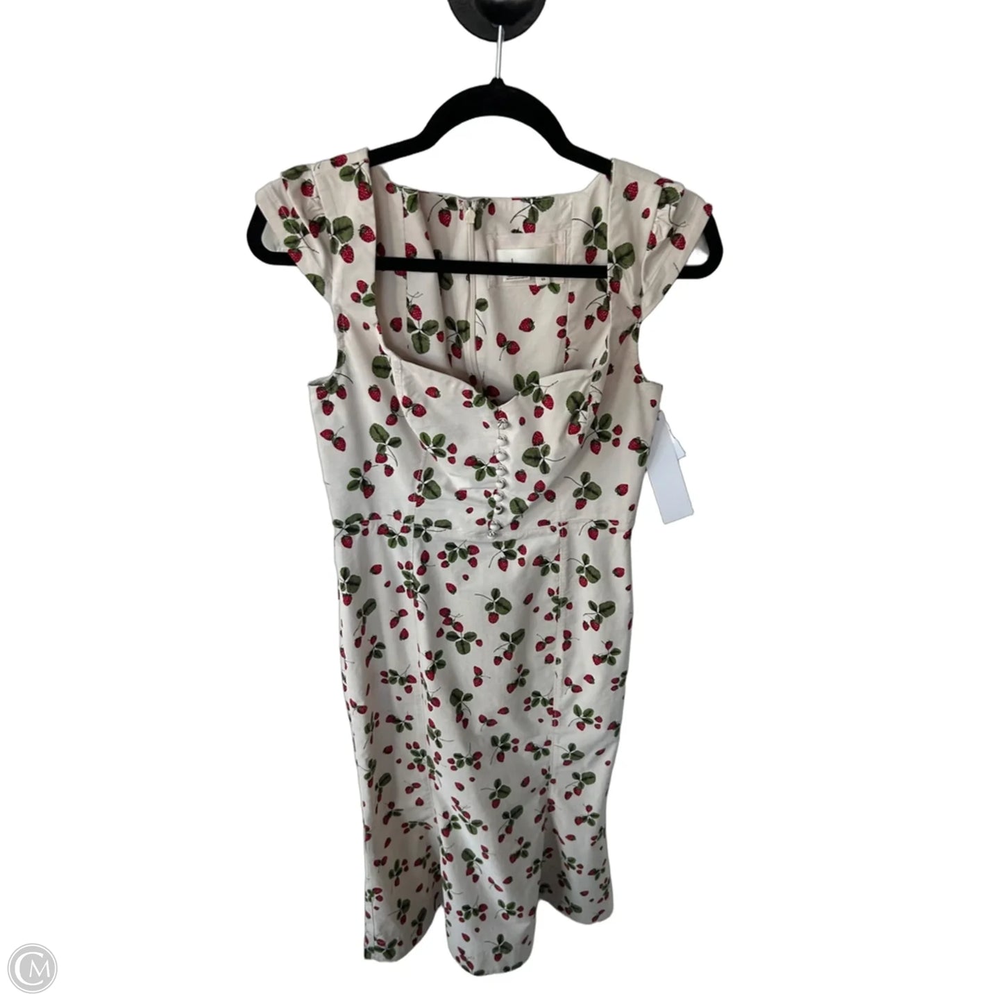 Dress Casual Midi By Anthropologie In Cream & Red, Size: Xs