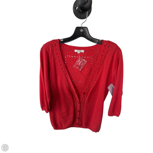 Sweater Cardigan By Jade In Orange, Size: M