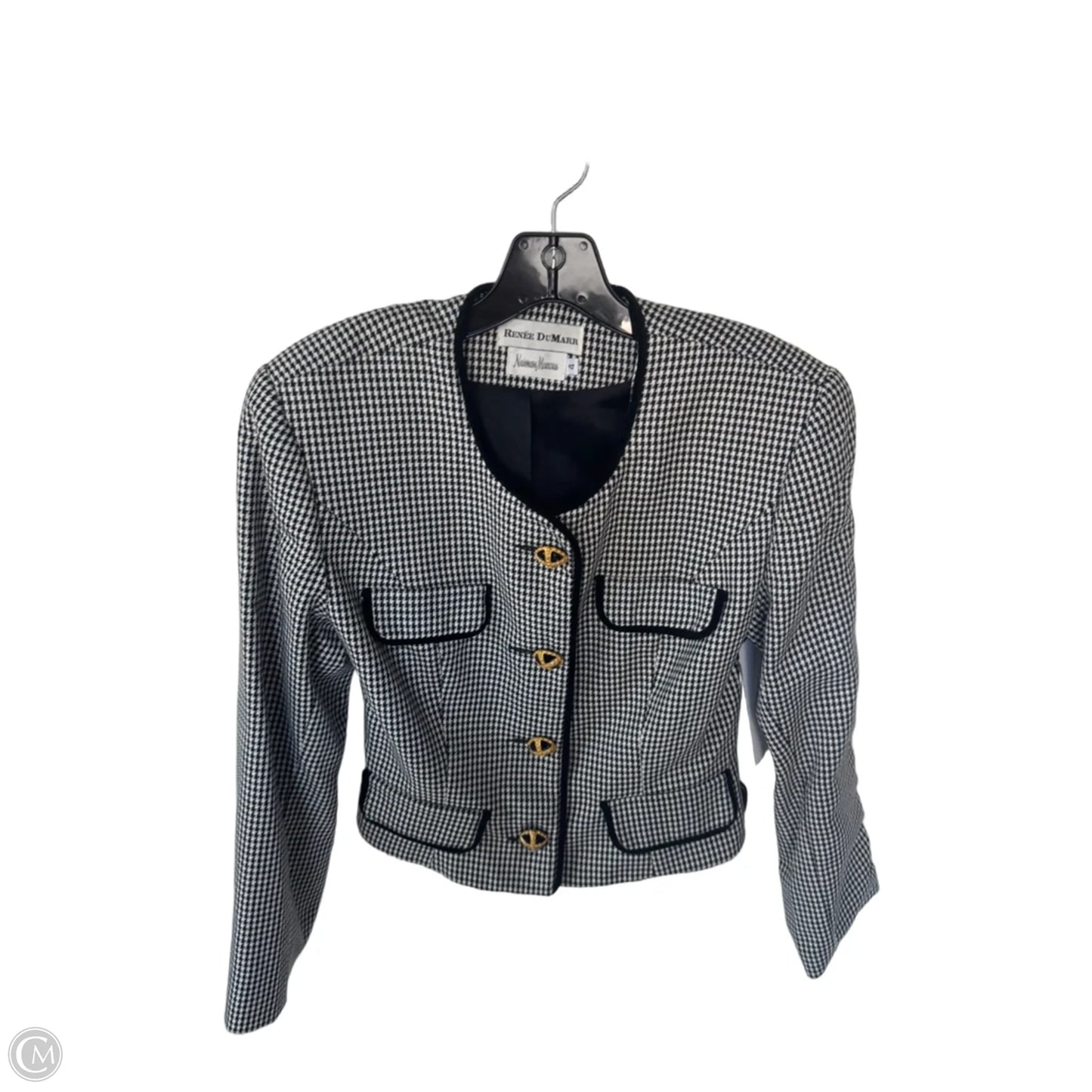 Blazer Designer By Neiman Marcus In Black & White, Size: S