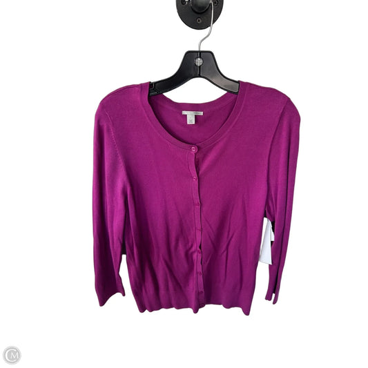 Sweater Cardigan By Halogen In Purple, Size: L
