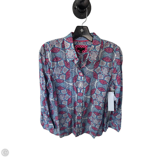 Top Long Sleeve By Talbots In Blue & Pink, Size: Mp