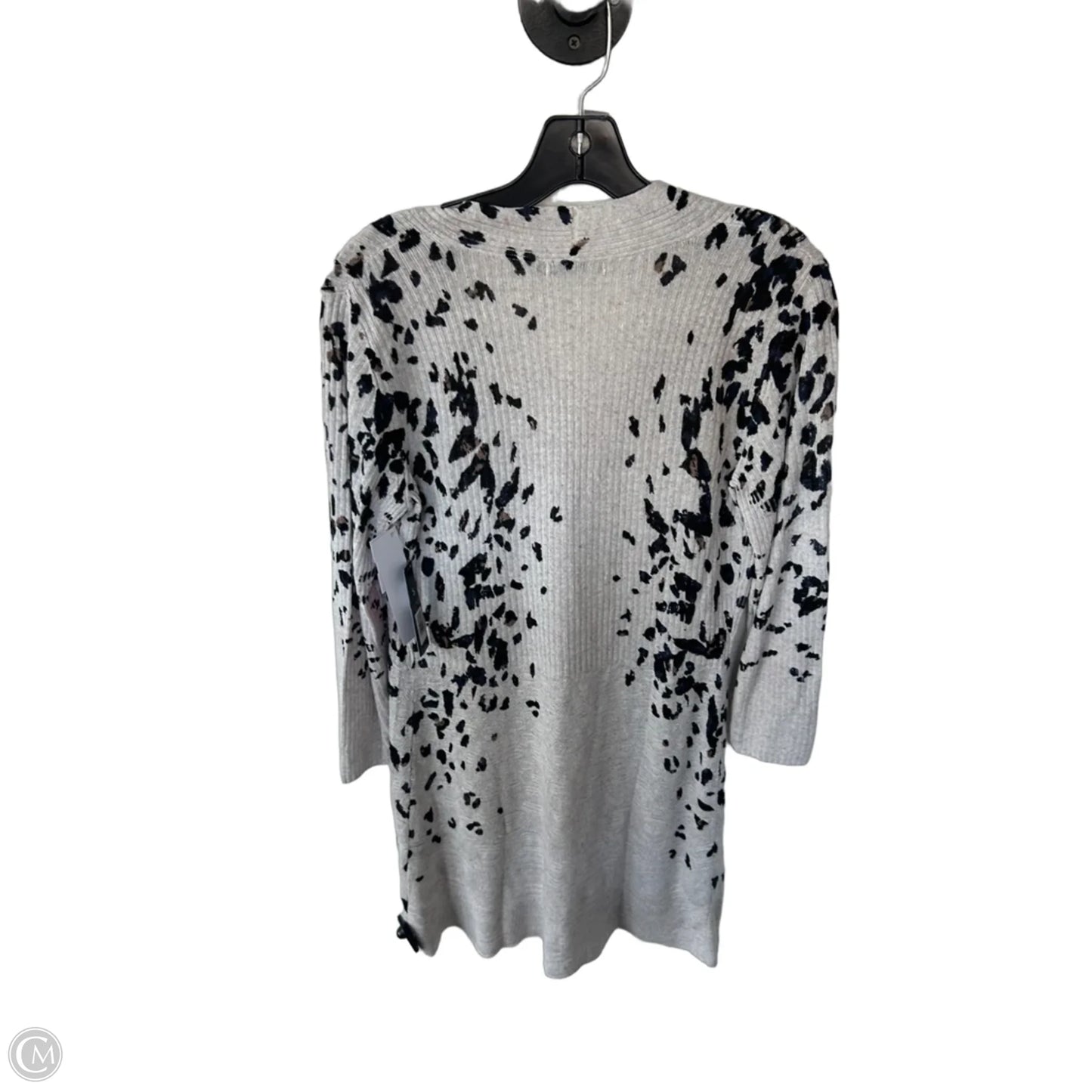 Sweater Cardigan By Nic + Zoe In Black & Grey, Size: S