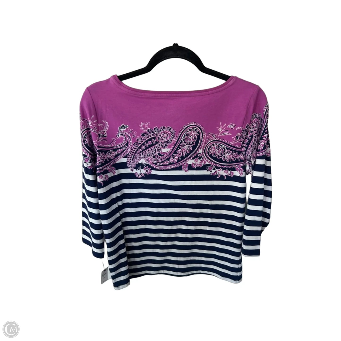 Top 3/4 Sleeve By Talbots In Blue & Purple, Size: Mp