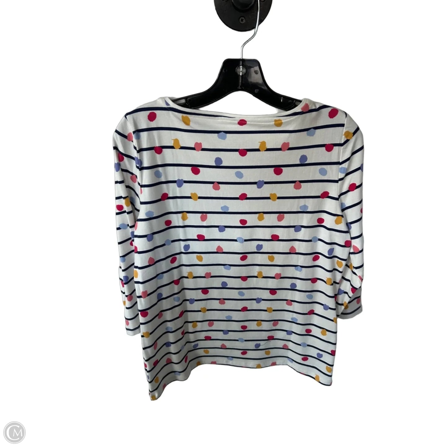 Top 3/4 Sleeve By Talbots In Blue & White, Size: Mp