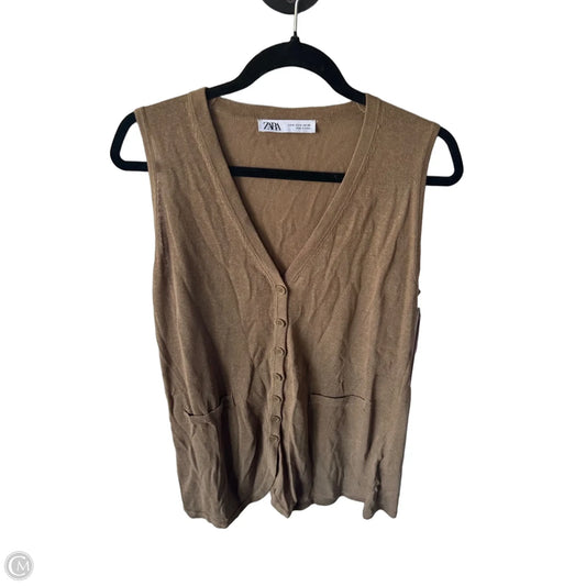 Vest Sweater By Zara In Brown, Size: M