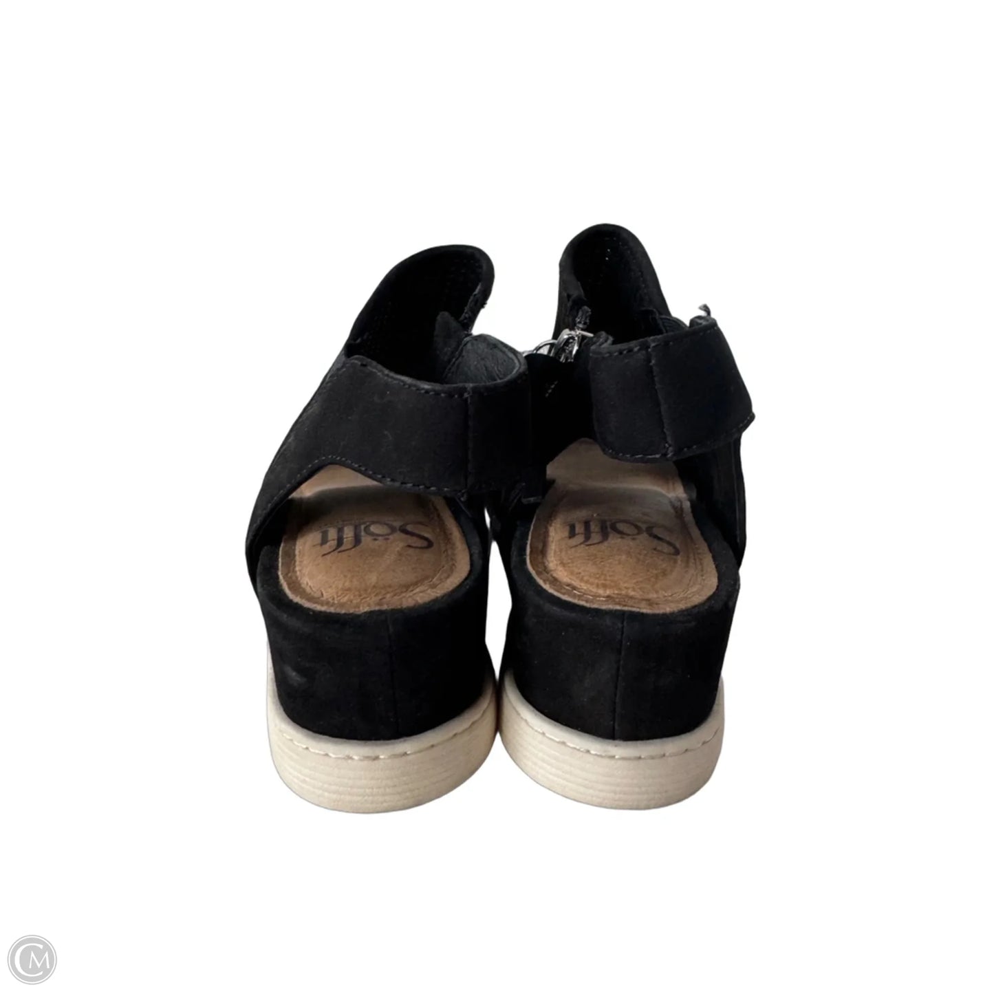 Sandals Heels Wedge By Sofft In Black, Size: 6.5