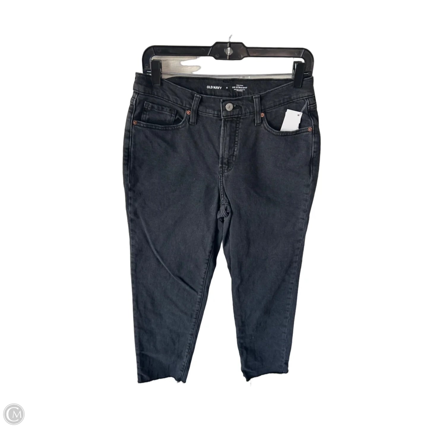 Jeans Straight By Old Navy In Black Denim, Size: 6