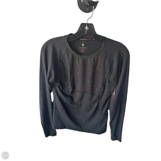 Athletic Top Long Sleeve Crewneck By Spyder In Black, Size: S