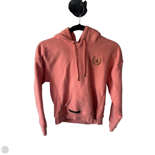 Sweatshirt Hoodie By Champion In Pink & Yellow, Size: S