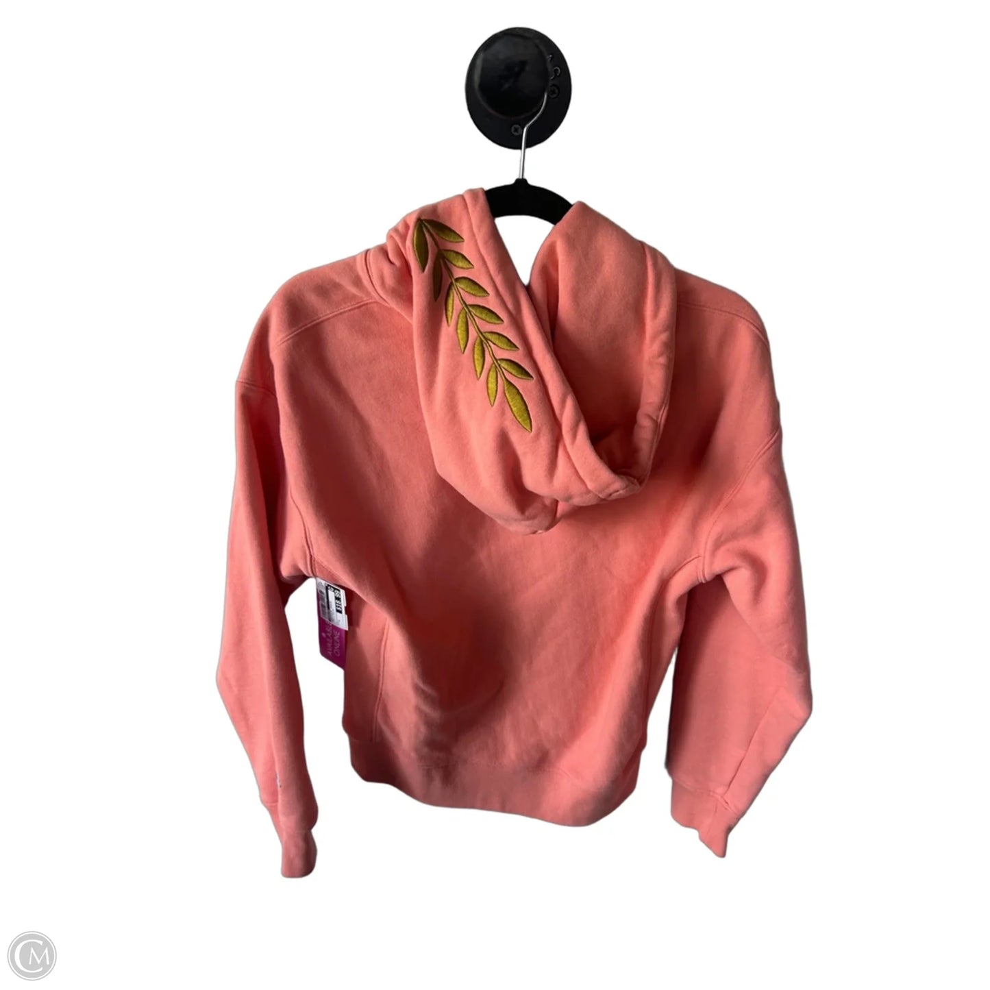 Sweatshirt Hoodie By Champion In Pink & Yellow, Size: S