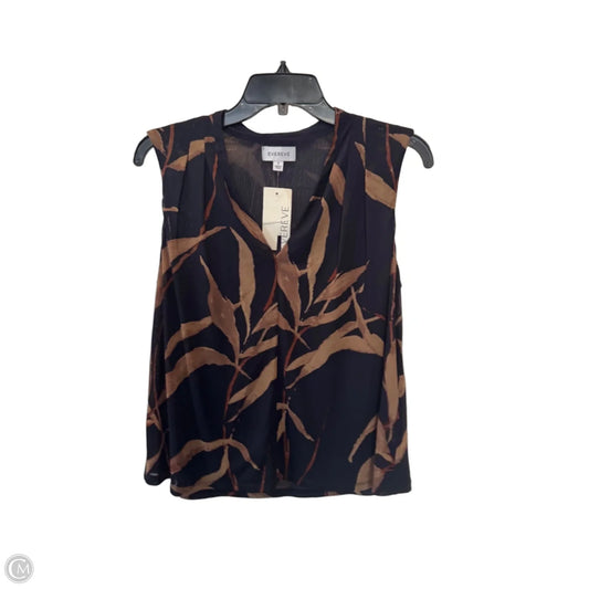 Top Sleeveless By Evereve In Blue & Brown, Size: S