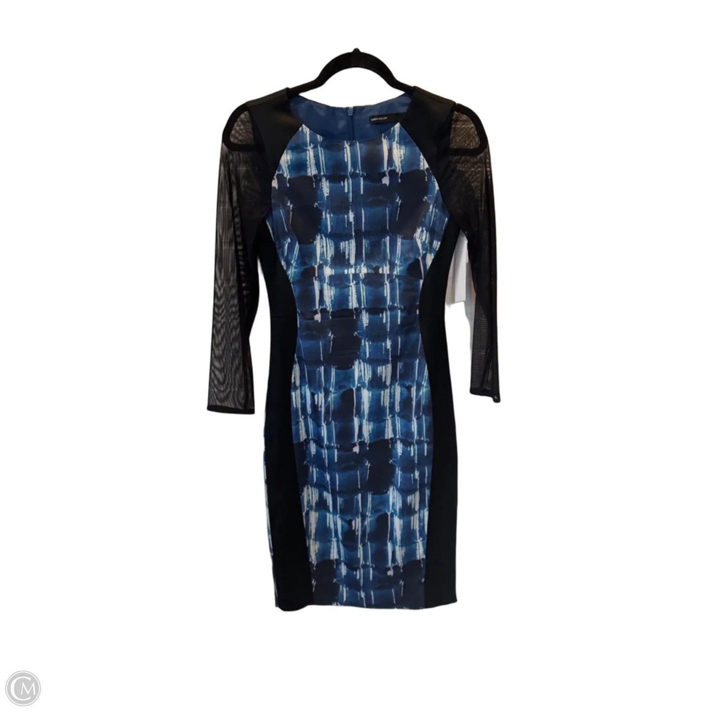 Dress Work By Karen Millen In Black & Blue, Size: S