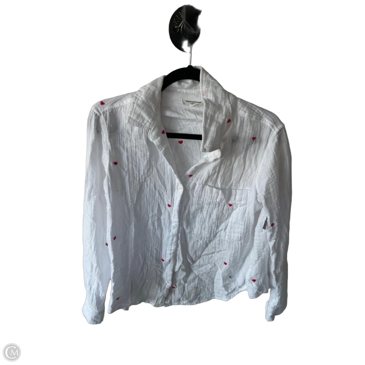 Top Long Sleeve By Beachlunchlounge In Pink & White, Size: S