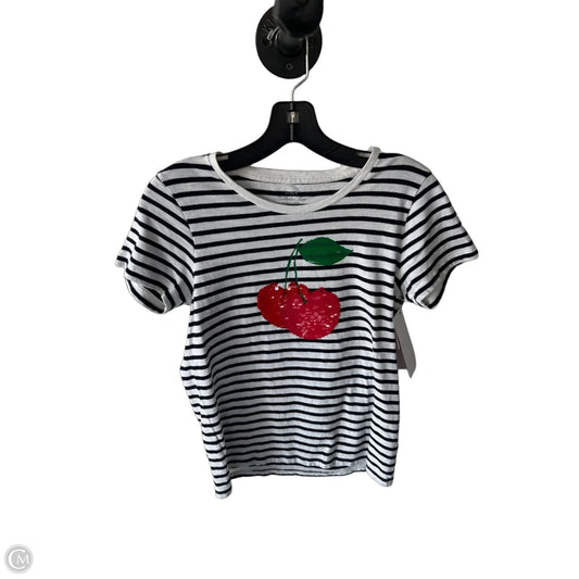 Top Short Sleeve Basic By J. Crew In Black & White, Size: S