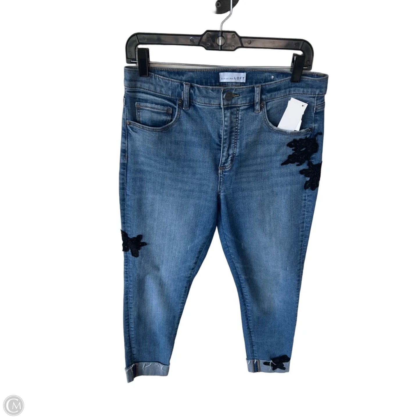 Jeans Skinny By Loft In Blue Denim, Size: 8