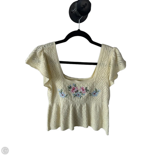 Sweater Short Sleeve By Altard State In Yellow, Size: M