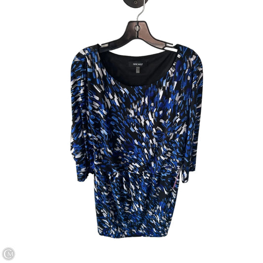 Dress Work By Nine West In Black & Blue, Size: M