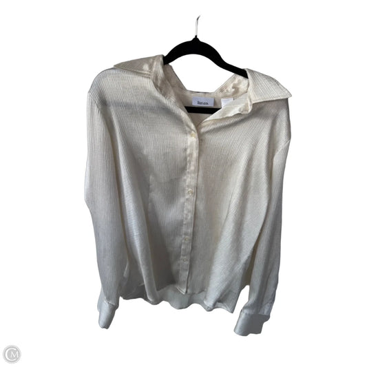 Top Long Sleeve By Liz And Co In Cream, Size: M