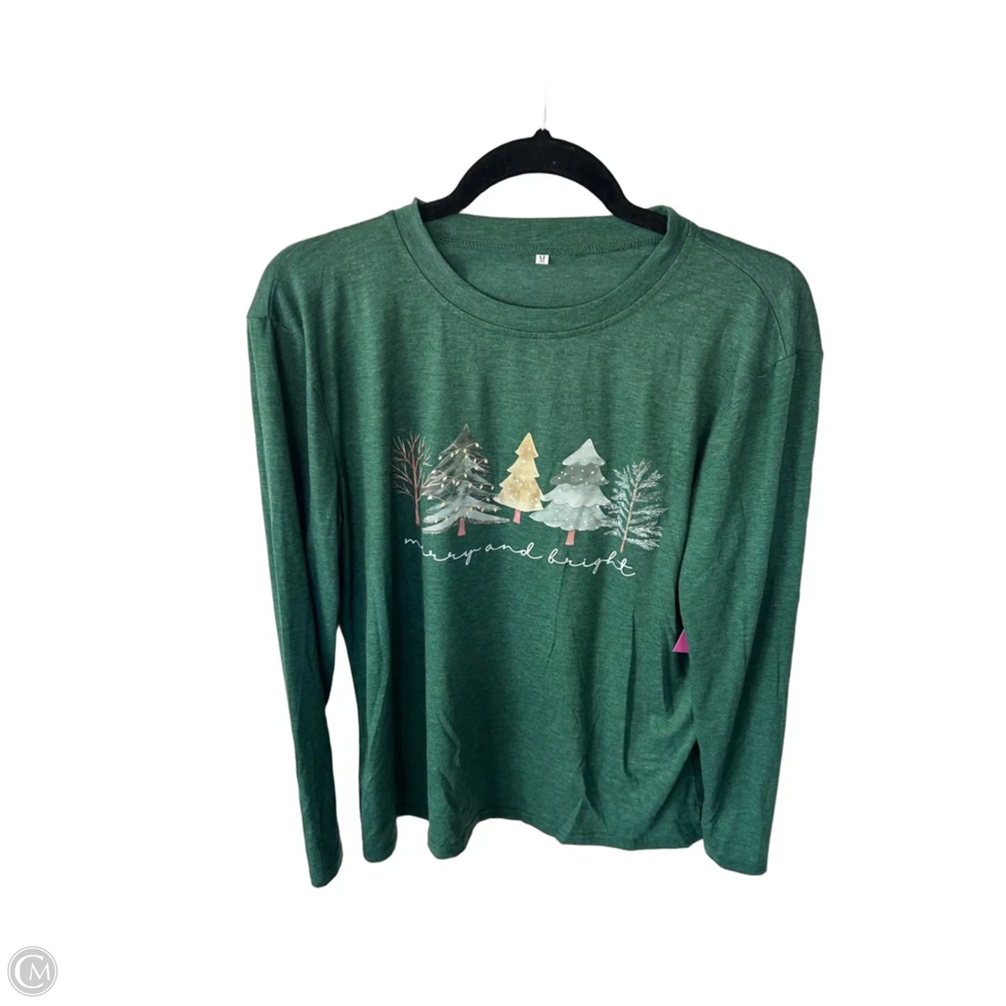 Top Long Sleeve Basic By Cme In Green, Size: M
