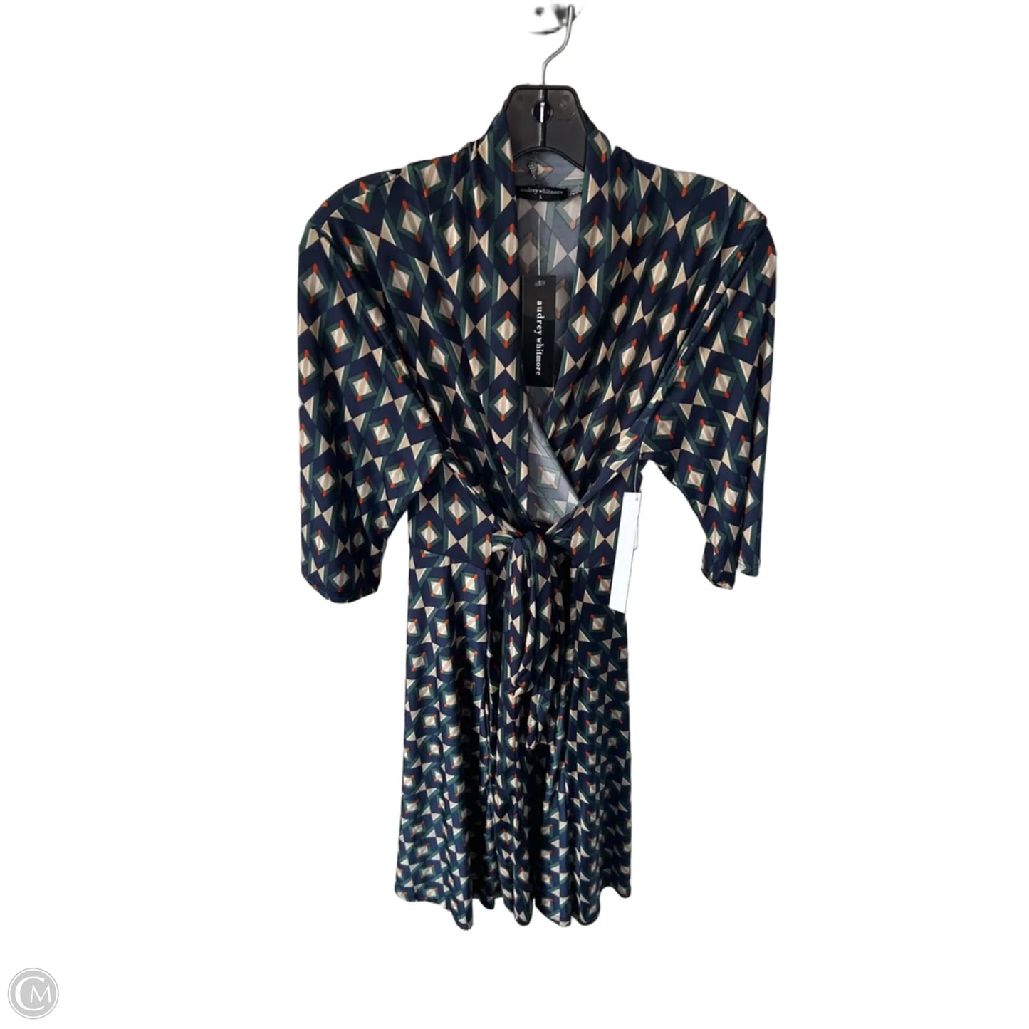 Dress Casual Midi By Clothes Mentor In Green & Tan, Size: L