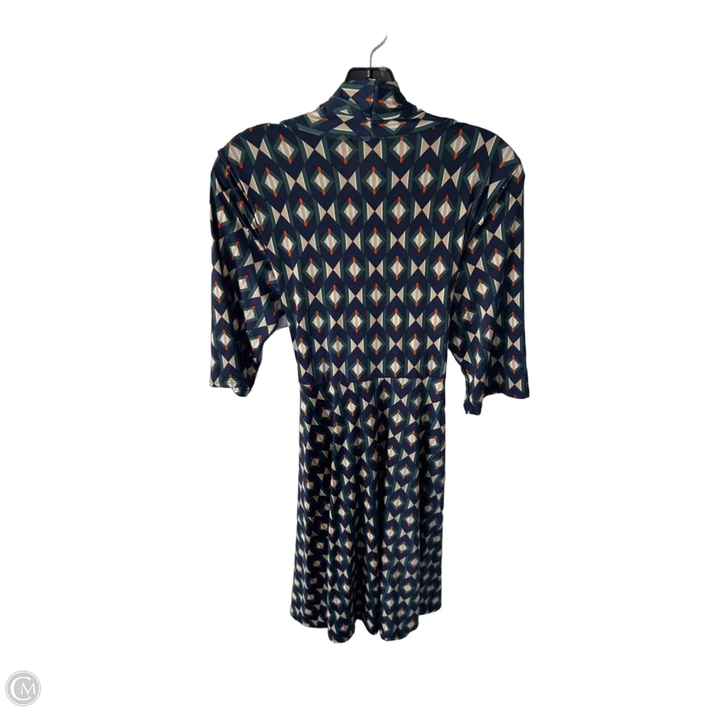 Dress Casual Midi By Clothes Mentor In Green & Tan, Size: L