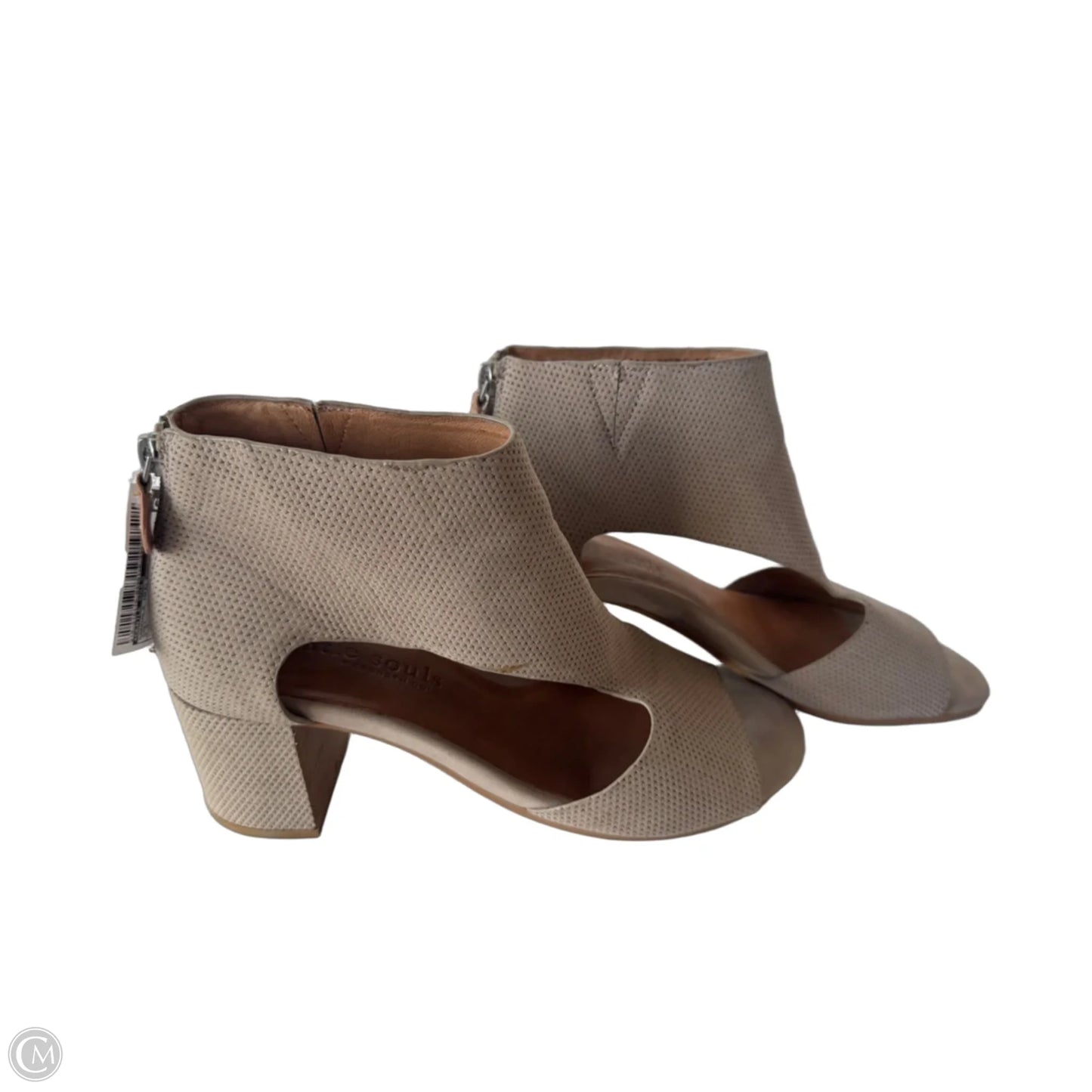 Sandals Heels Block By Gentle Souls In Grey, Size: 9.5