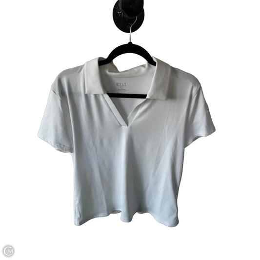 Athletic Top Short Sleeve By Clothes Mentor In White, Size: L