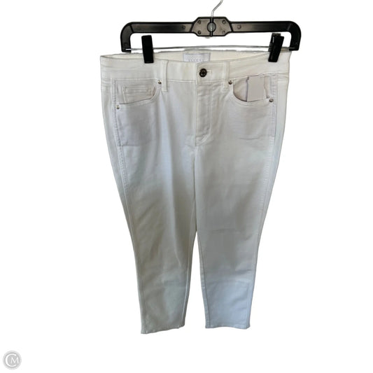 Jeans Straight By White House Black Market In White Denim, Size: 4