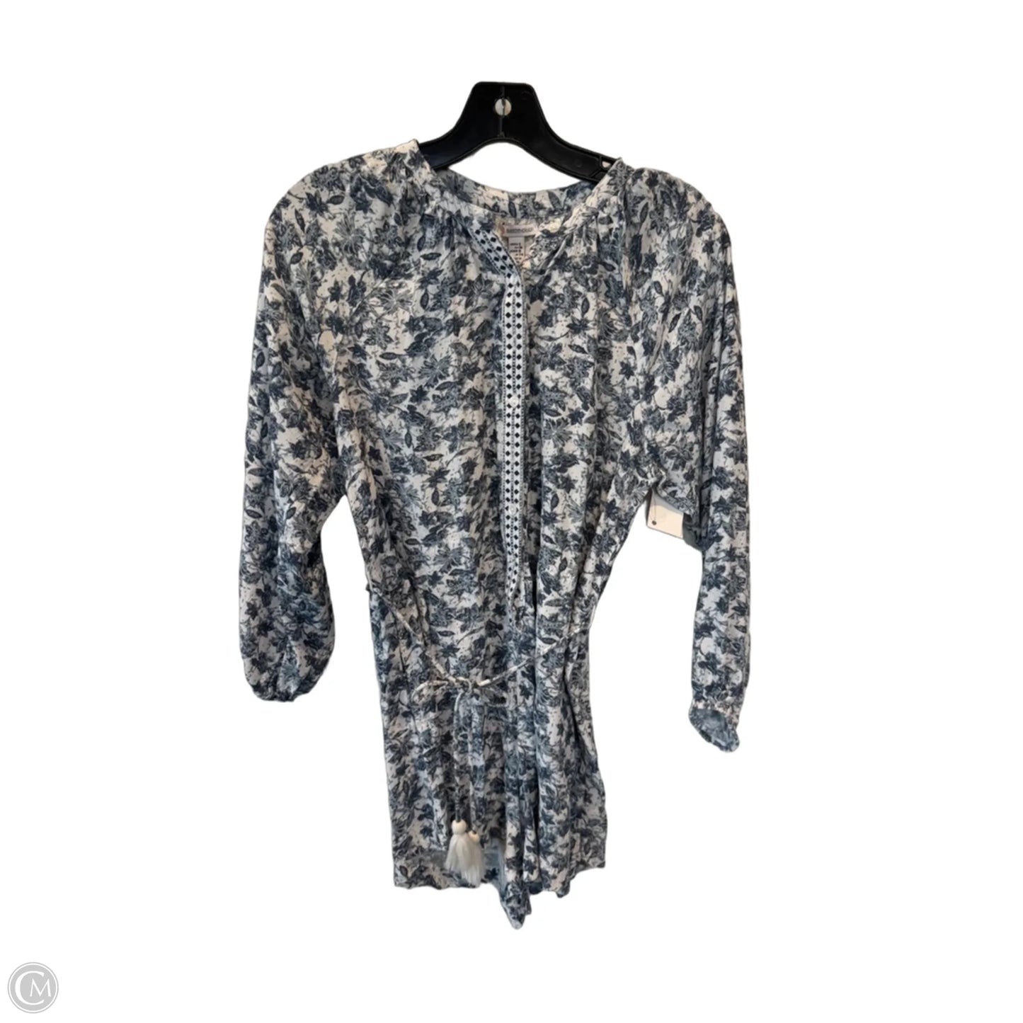 Romper By Clothes Mentor In Blue & White, Size: S