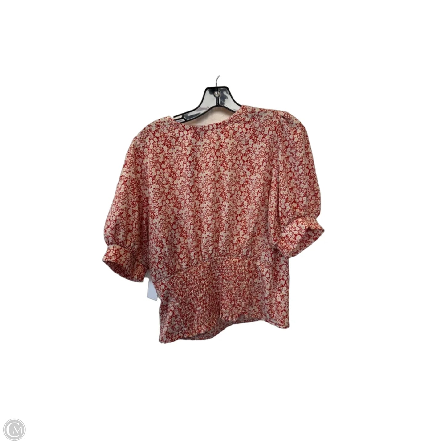 Top Short Sleeve By Abercrombie And Fitch In Red & White, Size: L