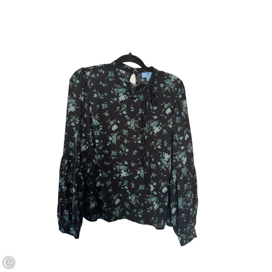 Top Long Sleeve By Cece In Black & Green, Size: M