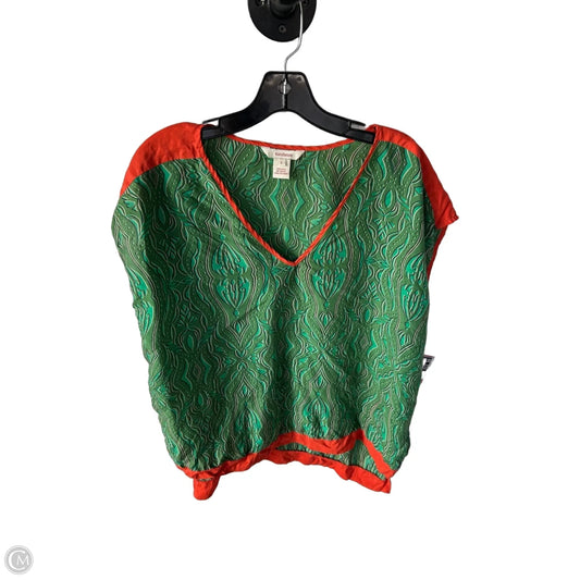 Top Short Sleeve By Sundance In Green & Orange, Size: L