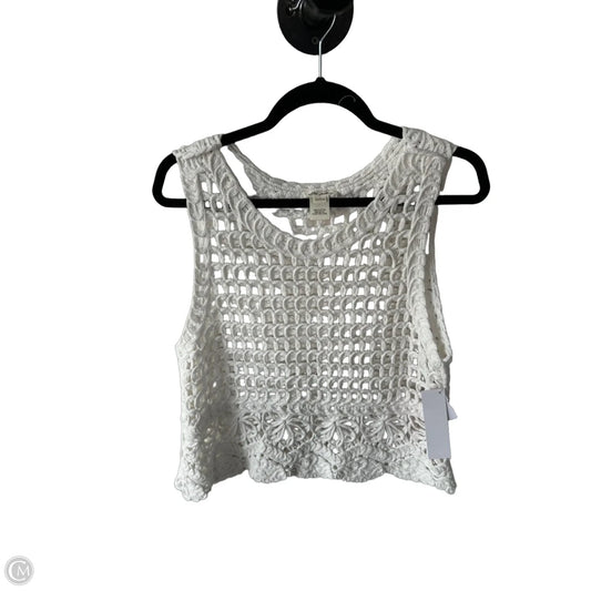 Vest Sweater By Ultra Pink In White, Size: L