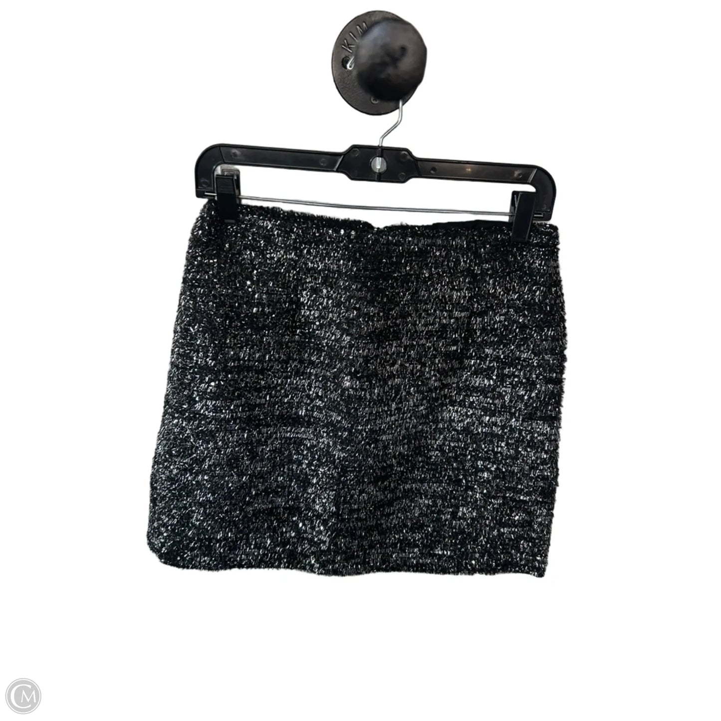 Skirt Mini & Short By Hutch In Black & Silver, Size: S