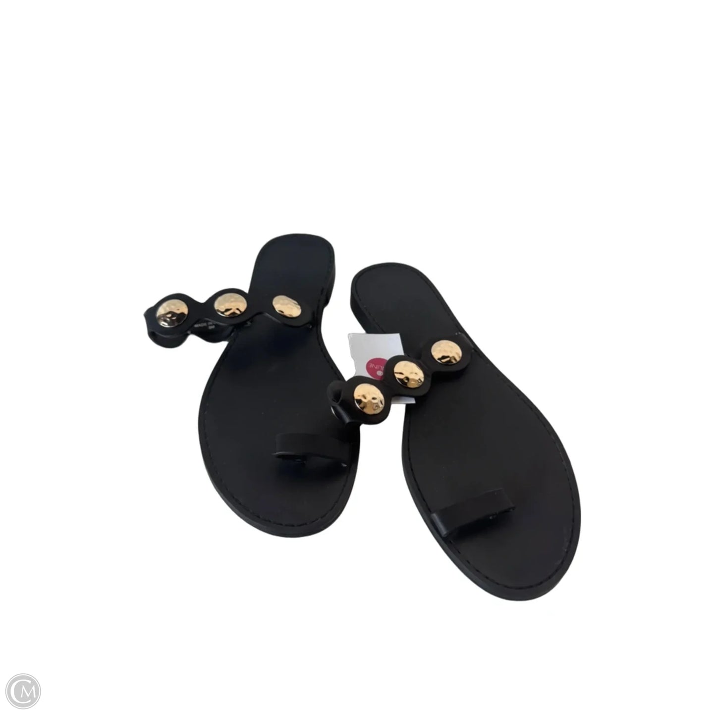 Sandals Flats By Banana Republic In Black & Gold, Size: 8