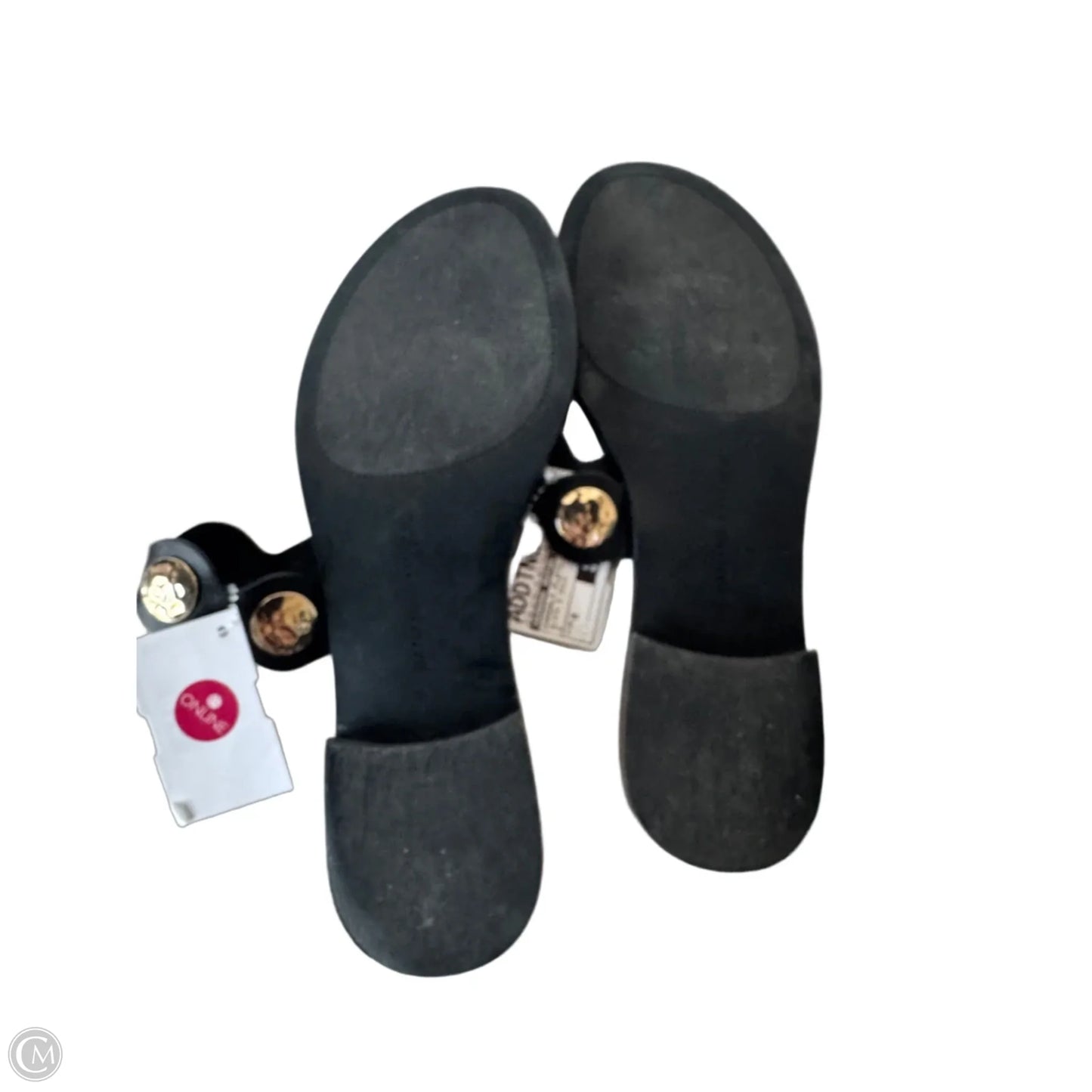 Sandals Flats By Banana Republic In Black & Gold, Size: 8