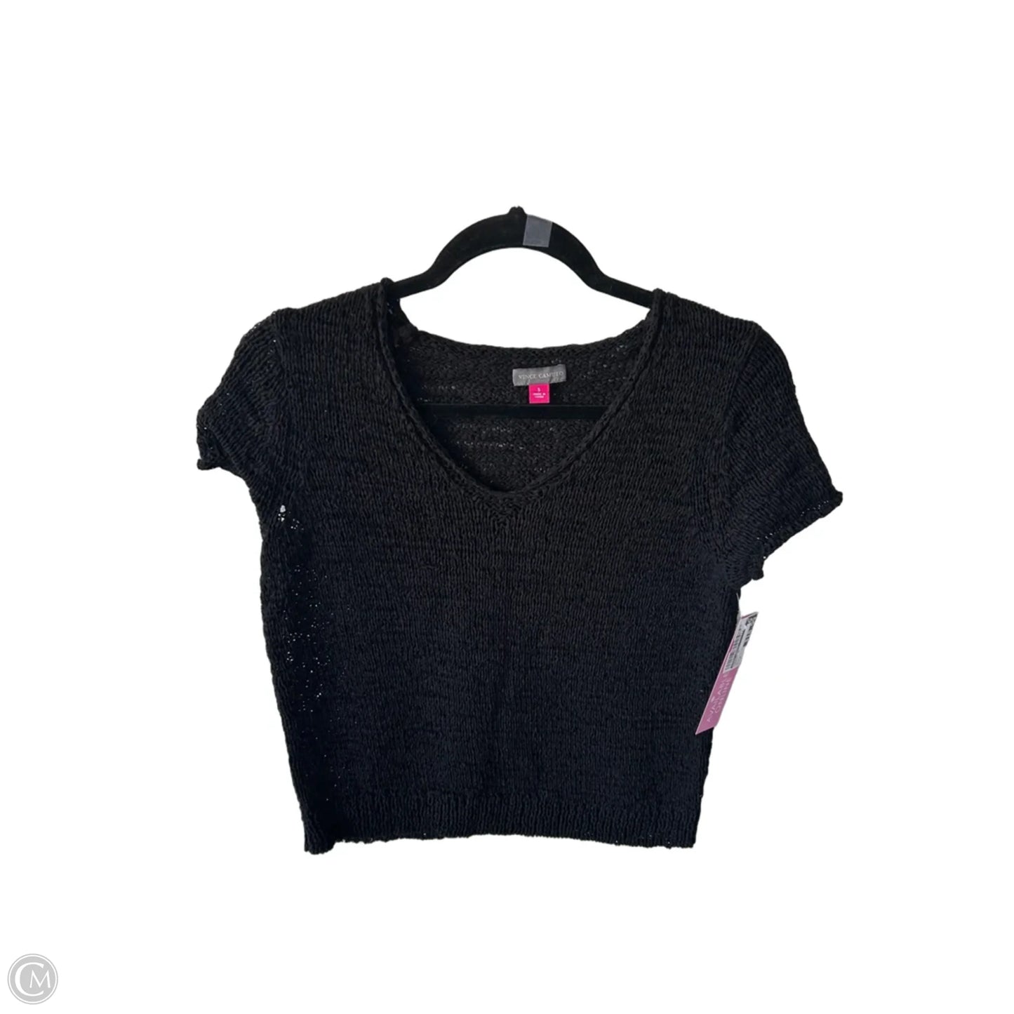Sweater Short Sleeve By Vince Camuto In Black, Size: S