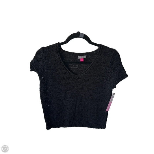 Sweater Short Sleeve By Vince Camuto In Black, Size: S