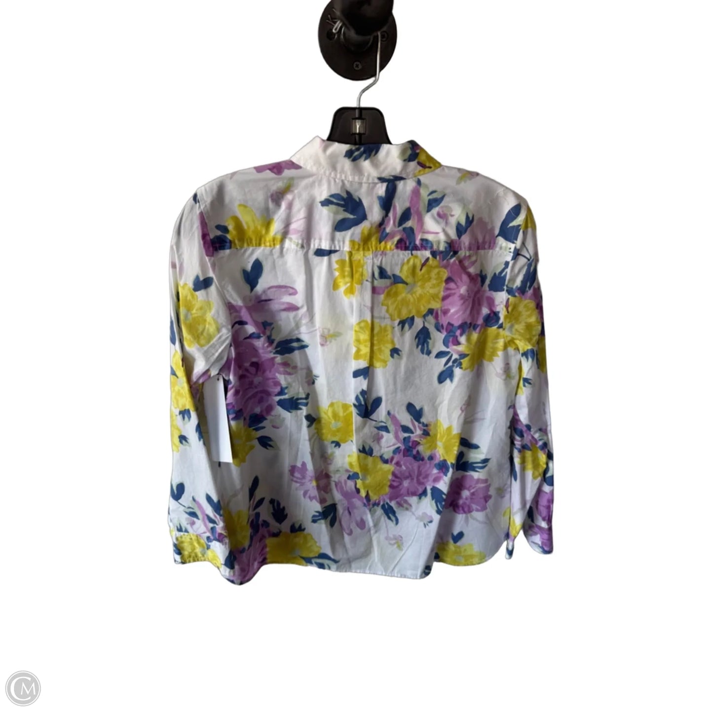 Top Long Sleeve By Talbots In Purple & White, Size: Mp