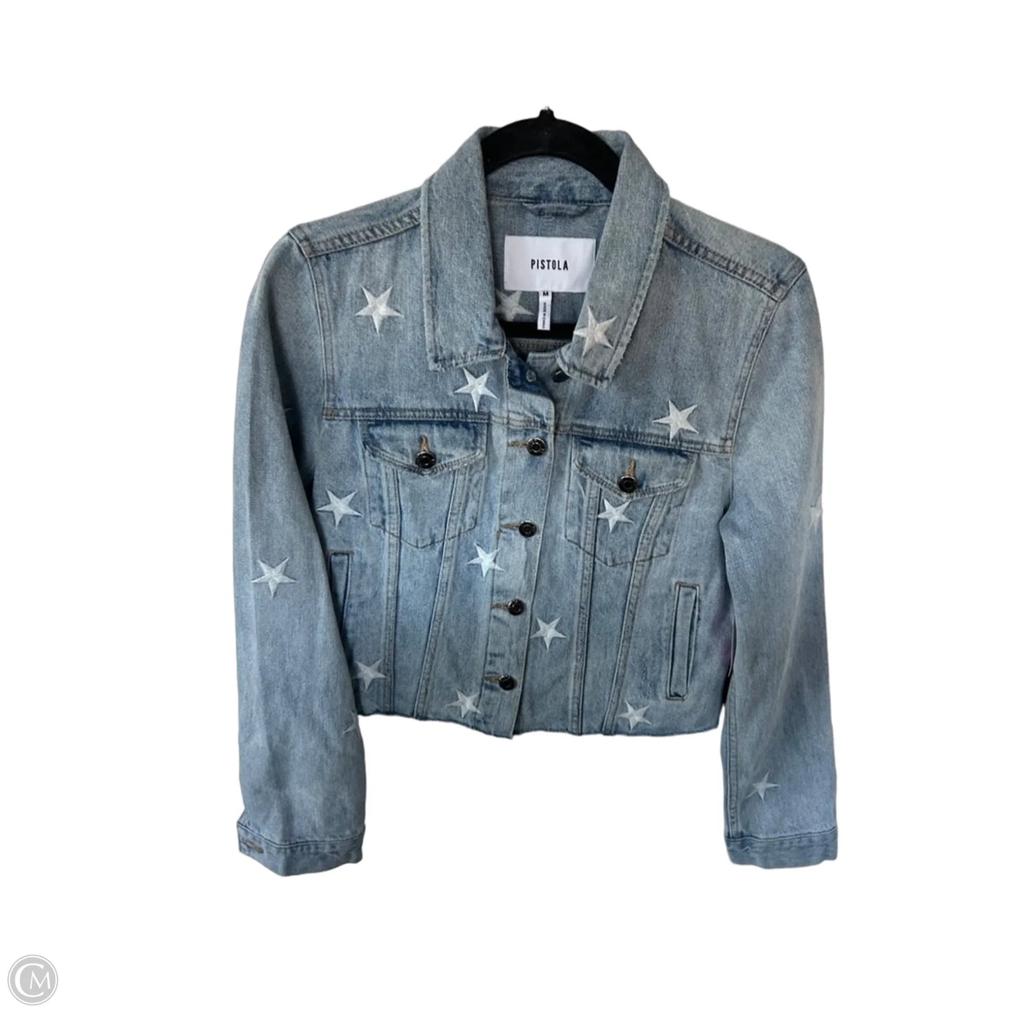 Jacket Denim By Pistola In Blue Denim, Size: M