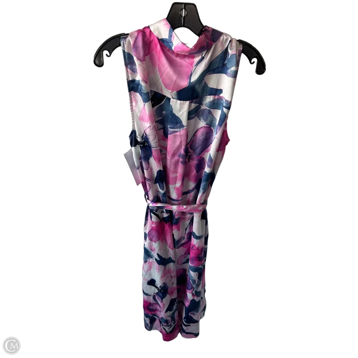 Dress Casual Midi By Dkny In Blue & Pink, Size: L
