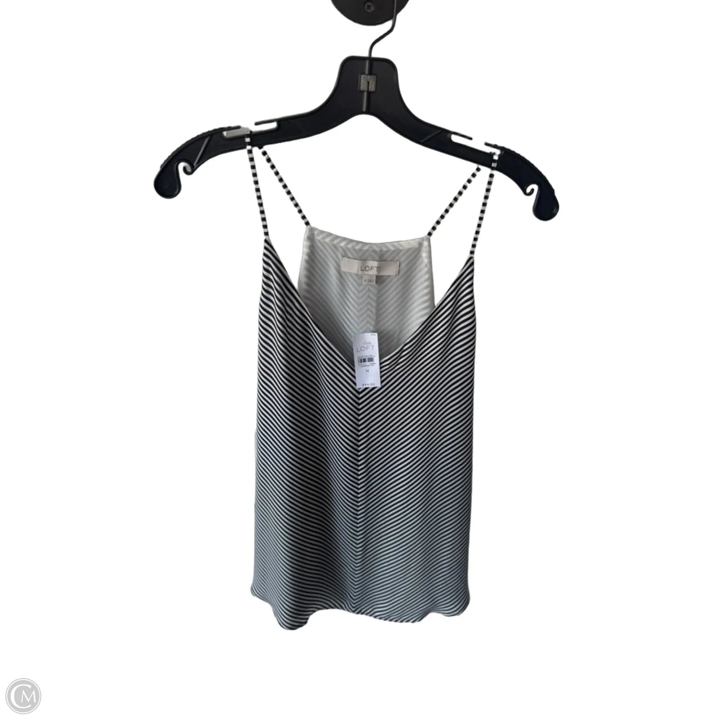Top Sleeveless By Loft In Black & White, Size: M