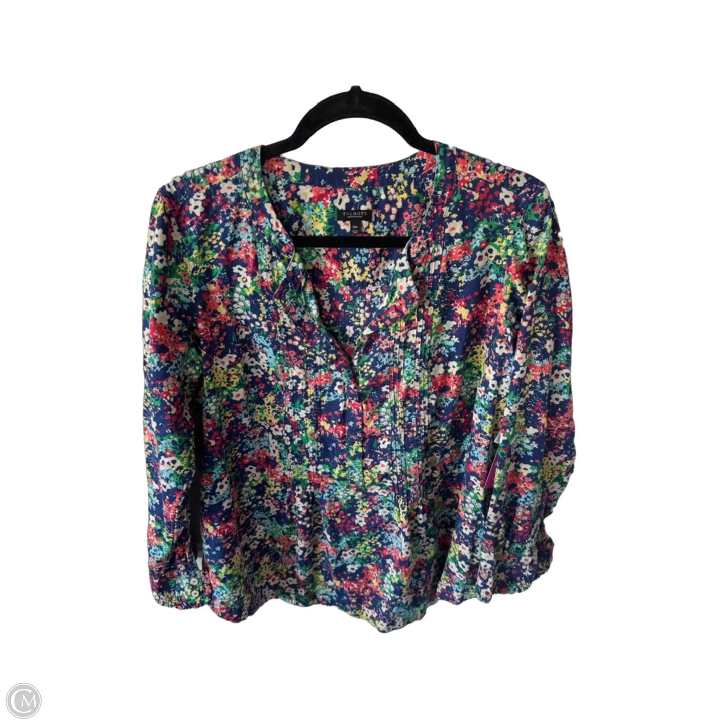 Top Long Sleeve By Talbots In Blue & Green, Size: 1x