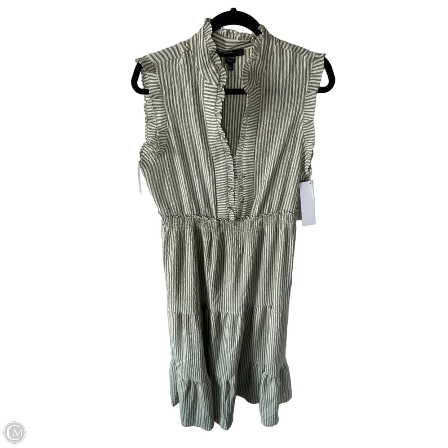 Dress Casual Maxi By Maggy London In Green & White, Size: L